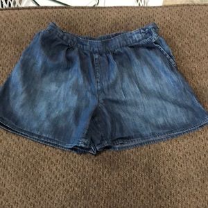 GapKids large girls denim shorts with side knot detail and pockets